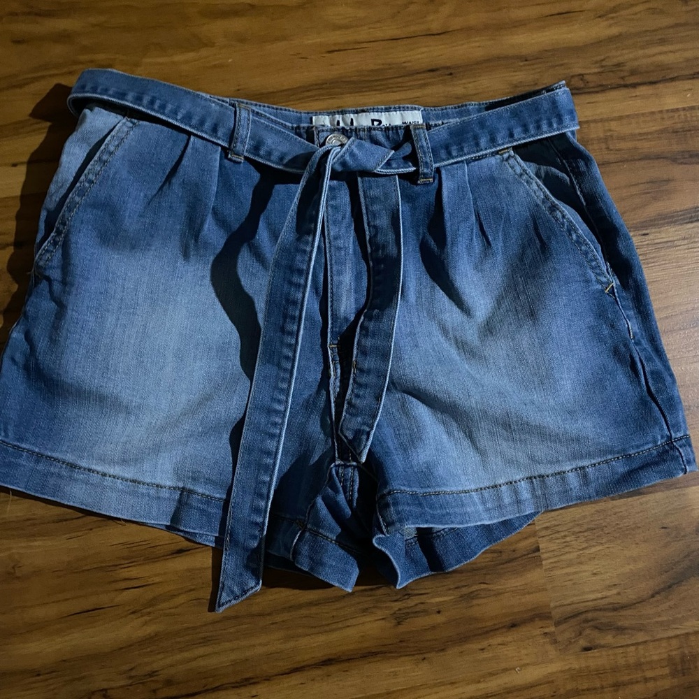 Indigo Rein Juniors Blue Jean Shorts With Matching Belt Tie Size 7 Waist 28